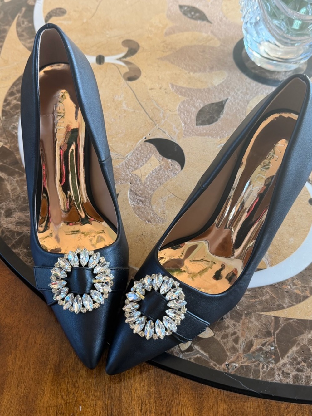 Black Embellished Women's Pumps